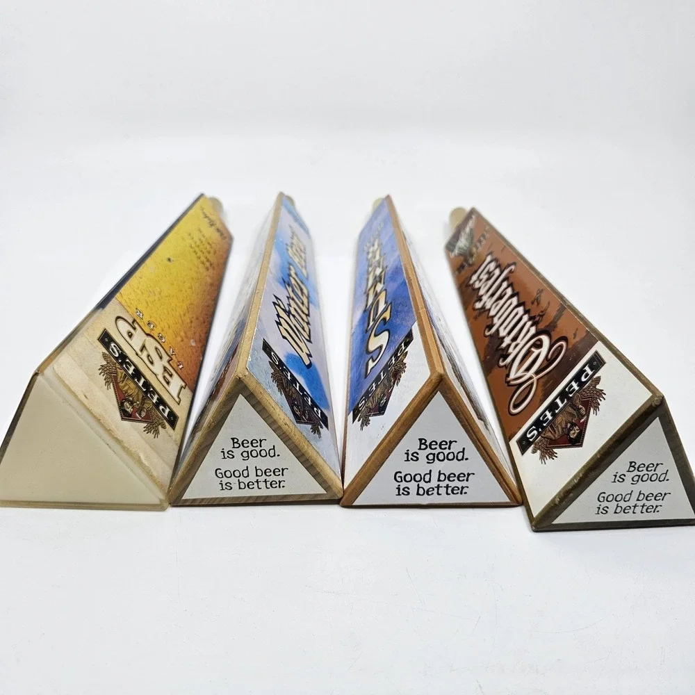 (4)PETE'S ESP- Summer - Winter- Oktoberfest Lager Beer tap handle LARGE 3 sided